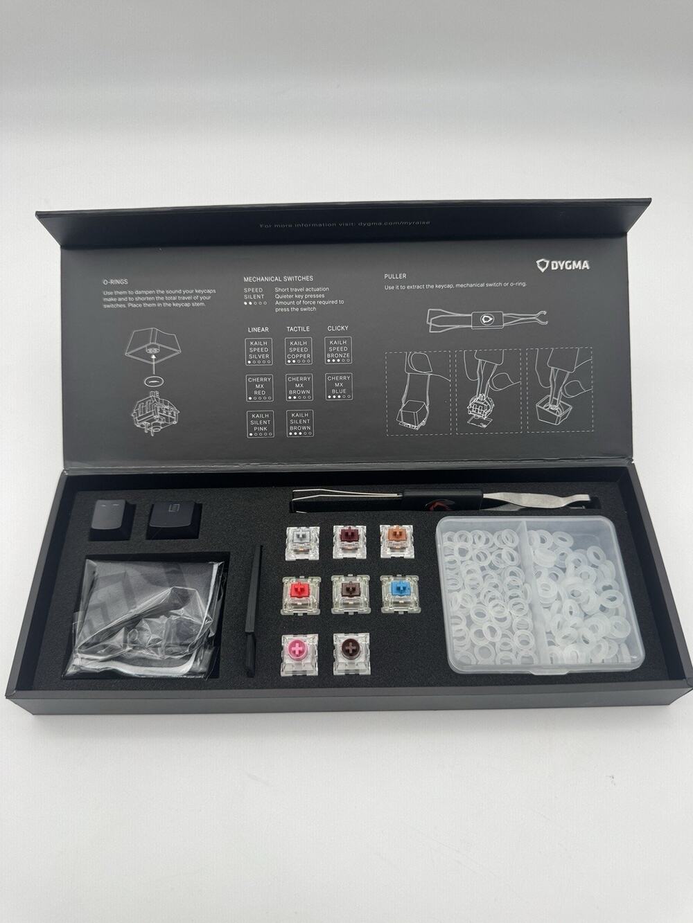 Dygma Raise Enhancement Kit Mechanical Keyboard Switches O-Rings Puller